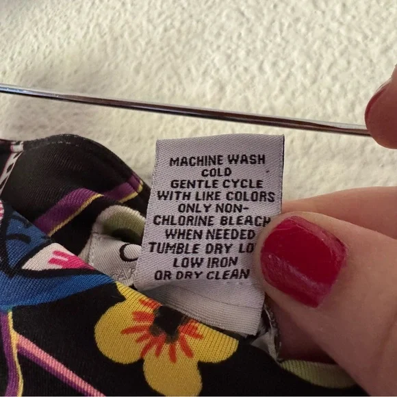 Vibrant Carmen Marc Valvo Floral Paisley Print Stretch Pencil Skirt Small Boho - Picture 6 of 10